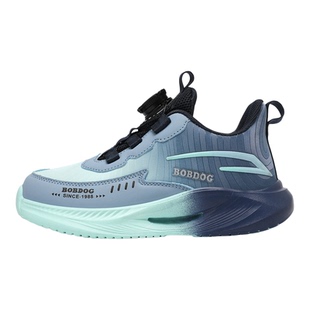 巴布豆新款儿童运动鞋秋冬皮面防水男童跑步鞋加绒中大童鞋子男孩