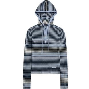 NO DIRECTION+运动感修身条纹连帽针织衫N610113611A