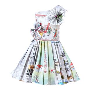 儿童古风时装秀环保服舞台创意演出服幼儿园表演服亲子公主走秀服