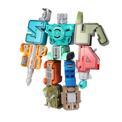 加大数字变形男孩益智玩具合体机器人正版6字母积木3岁5儿童4礼物