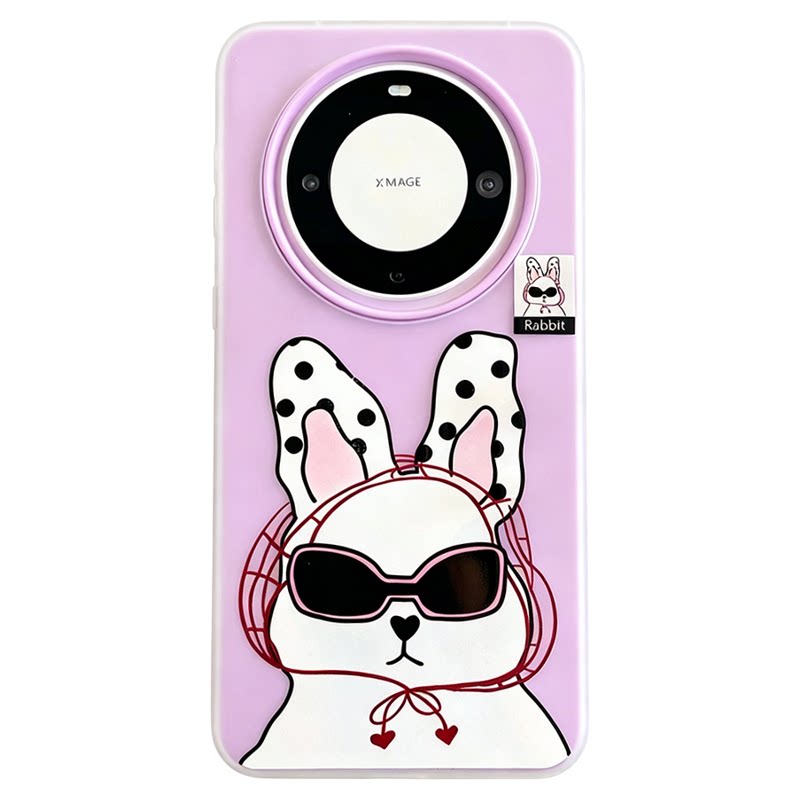 条纹小狗墨镜兔子适用华为mate60手机壳新品高级感mate80网红爆款手机壳mate70pro好看的外壳防摔保护套女生