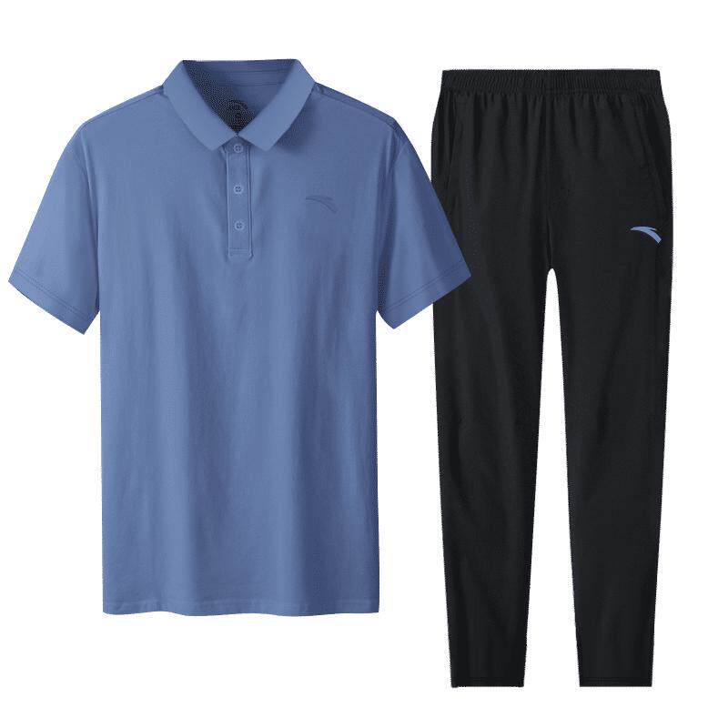 安踏运动服套装polo衫长裤工作服