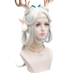 秀琴家 瑶 遇见神鹿cos假发 假毛 王者农药cosplay鹿角 鹿灵守心