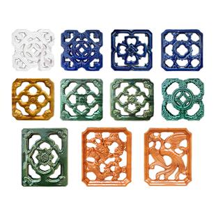 佛山陶瓷花窗金钱铜钱高温琉璃花窗围墙栏杆镂空院墙园林古建花格