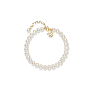 京润珍珠财愿3-5mm近圆淡水珍珠手链百搭简约款节日礼物送女友A*P