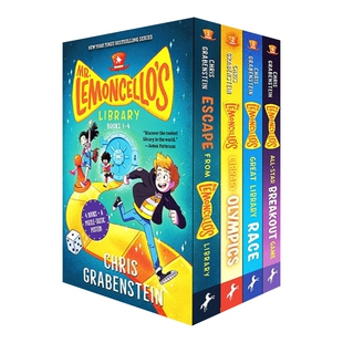 英文原版 Mr. Lemoncello's Library Books 1-4 (Boxed Set) 神奇图书馆系列1-4册 美版 英文版儿童图书