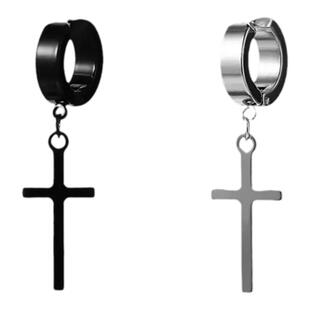 男士耳夹痞帅高级感无耳洞耳环十字架单只潮男耳饰设计感小众独特