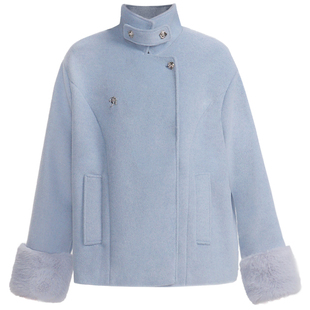 【现货】易碎商店·韩系欧尼高级感立领短毛呢外套冬季双面呢大衣