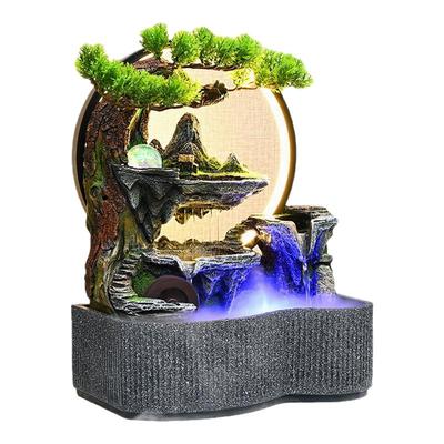 假山流水生财摆件循环水景风水轮