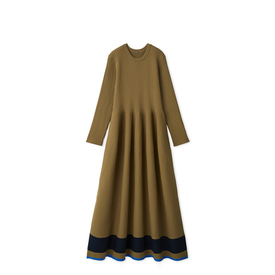 Mila Owen秋冬优雅气质收腰圆领长袖针织连衣裙09WNO244041