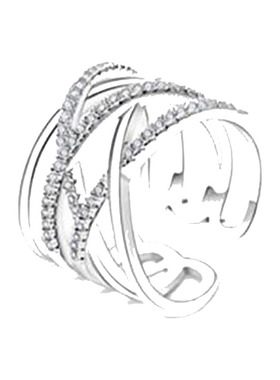 韩国奢华镶钻交叉多层关节指环