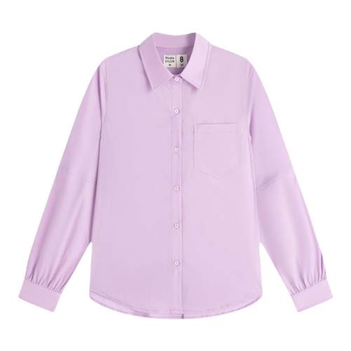 Studio1till8 8 拼接设计感女士衬衣纯棉通勤风方领衬衫女秋季