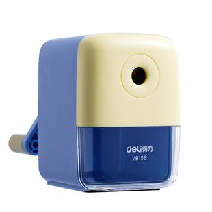 得力卷笔刀手动转笔刀小学生专用文具削笔器儿童铅笔刀手摇式削笔刀自动进铅多功能简约卡通可爱美术刨笔机