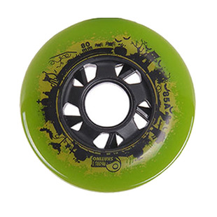 轮滑鞋配件轮子溜冰鞋PU橡胶轮直排轮滑旱冰鞋刹车轮高弹耐磨85A