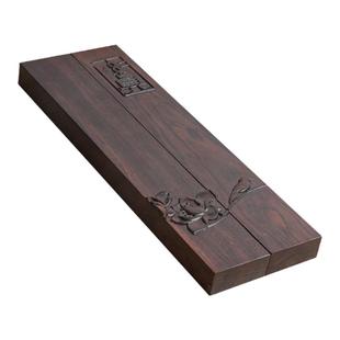 黑枝木实木镇纸 创意雕刻素雅书法国画镇尺 文房四宝喜鹊登梅镇尺