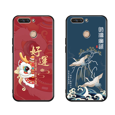 luckrider适用于华为荣耀v9手机壳duk-al20新款创意tl30全包边防摔honorv9软壳网红荣耀8pro国风保护套男女du