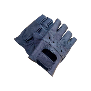 羊皮半指手套男士秋冬摩托车骑行户外骑车透气机车露指皮手套耐磨