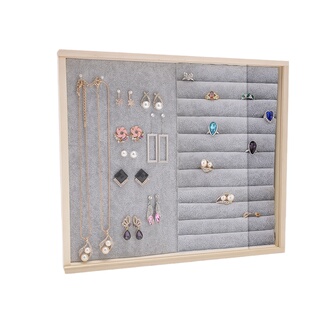 实木首饰盒防尘家用耳环板挂墙耳钉手链戒指收纳盘项链首示展示架