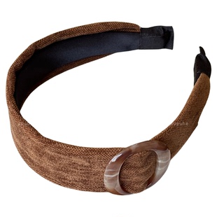 美拉德圆环宽边绒面发箍女高级感洋气时尚头箍日常外戴高颅顶发饰