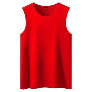 雅鹿保暖背心男士德绒发热无痕本命年大红色马年结婚内裤袜子套装