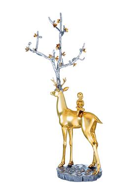 阿斯蒙迪陈金庆原创不锈钢鹿雕塑