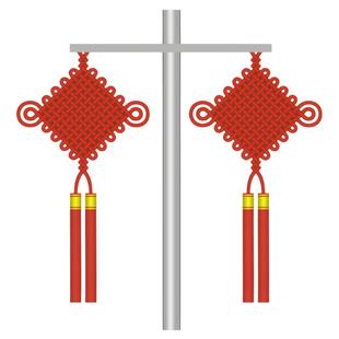 中国结路灯挂件户外乡村道路街道中国结装饰灯杆中国结灯笼亚克力