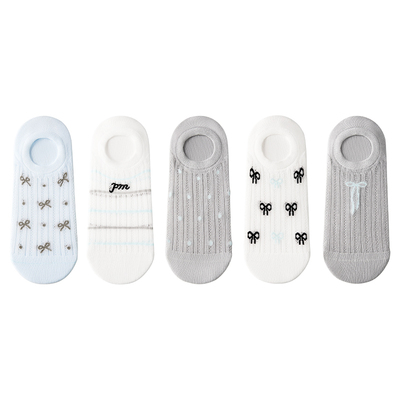 派米蝴蝶结miu系网眼船袜