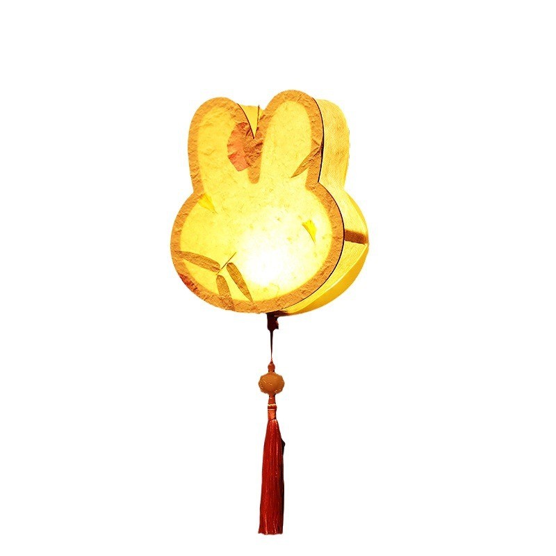 中秋灯笼新款创意兔子灯儿童手工diy制作材料包手提发光古风花灯
