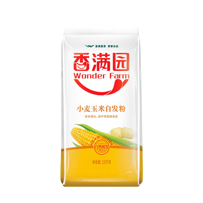 香满园小麦玉米自发粉5斤+蒸笼布