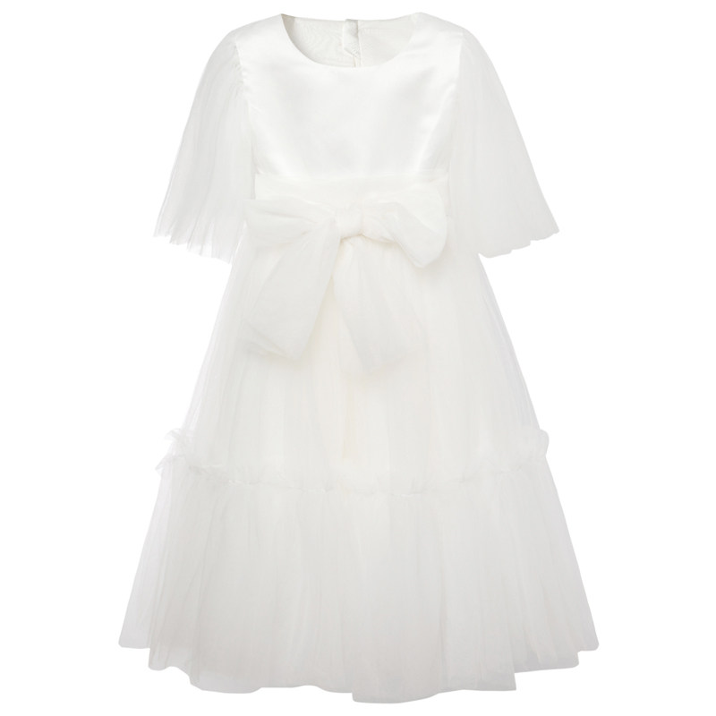 Hanakimi英国高端赫本风轻奢公主晚礼服女孩小提琴演出服儿童婚纱