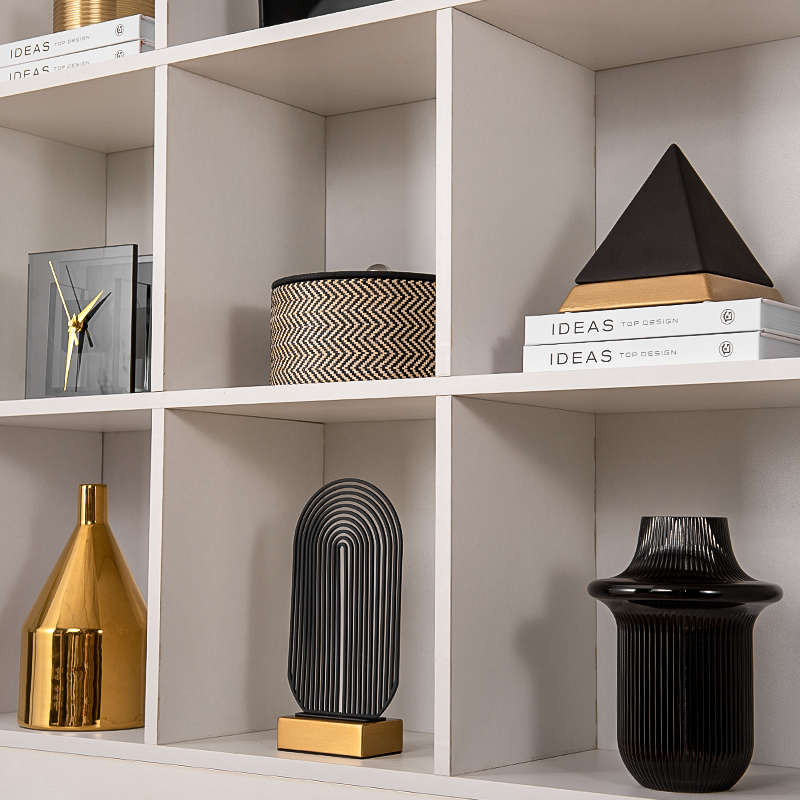 现代客厅电视柜装饰品书柜售楼处展示柜陈设样板间高级感软装摆件