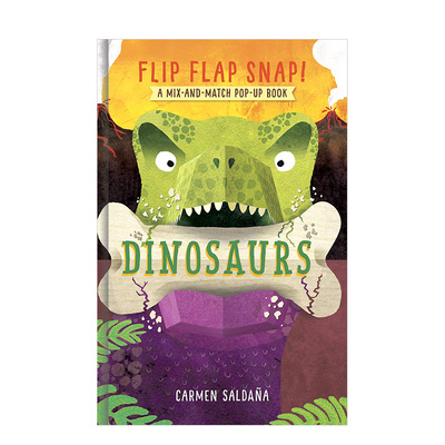 【现货】翻呀翻呀大恐龙Flip Flap Snap! Dinosaurs 动物翻翻立体书 英文原版 3-6岁孩子学前教育生物认知启蒙绘本进口图书书籍