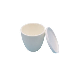 刚玉坩埚带盖弧形实验室耐高温挥发分30ml水分可定制99氧化铝陶瓷