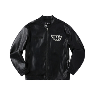 WHOOSIS（不知其名）复古机车皮衣夹克外套美式街头休闲酷飒男女