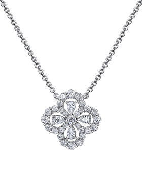 满钻高级感纯银四叶草项链女礼物