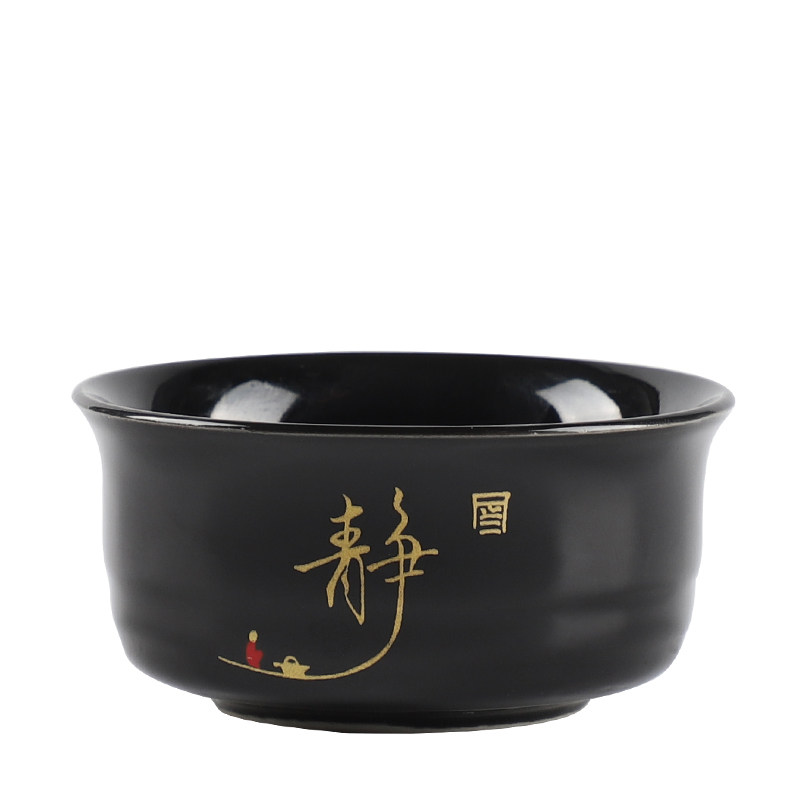 陶瓷茶杯单个主人杯功夫茶大号斗笠品茗杯玻璃杯喝茶杯冰裂小茶杯