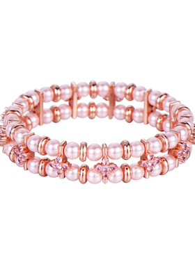 樱花粉澳白珍珠手链女