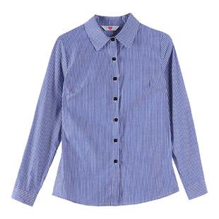 纯棉条纹衬衫女长袖春季2026新款气质干练衬衣百搭显瘦休闲上衣