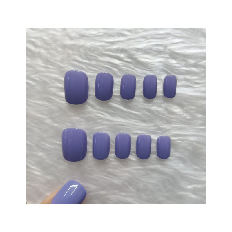 蓝紫色mini短款方圆型甲片