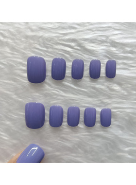 蓝紫色mini短款方圆型甲片