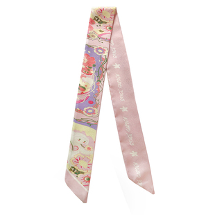 粉色丝巾绑包小长条女缠手柄窄高级感编发气质丝带束发带腰带丝带