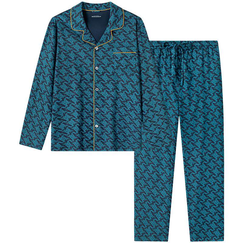 男士70S双面丝光棉家居服套装