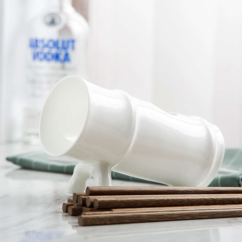 瓷秀源骨瓷沥水筷子架陶瓷置物架筷笼多功能厨房餐具收纳架筷子筒