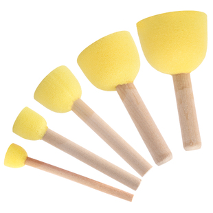 海绵印章颜料拓印圆头海绵画刷 儿童画画工具幼儿园diy绘画套装