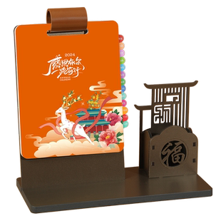 木质台历定制2026年马年创意桌面记事本带表办公简约小清新2025计划本式月历摆件公司订制LOGO笔筒日历定做