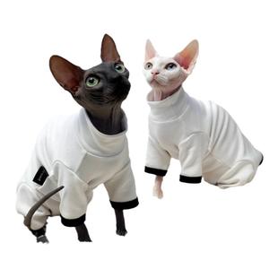 YMDR斯芬克斯无毛猫德文猫秋冬加厚夹棉保暖黑白马甲纯棉四脚衣服