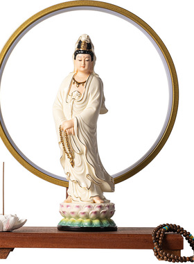 12寸白瓷南海观音佛像供奉摆件