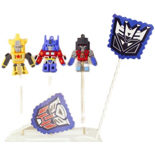 机器人小男孩机甲战士甜品台蛋糕装饰推推乐布丁蛋糕纸杯派对聚会