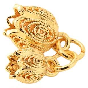 高保铜镀18K金马上有钱吊坠手工diy手链通孔木马隔珠莲蓬挂件吊饰