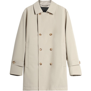 EHE男装 冬季新款90%白鹅绒时尚通勤H型翻驳领风衣式羽绒服男